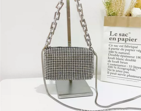 新款潮流时尚满钻石包腋下包百搭单肩斜挎女包...