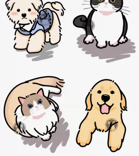 【超级白菜价】猫猫狗狗小动物都能画！！手绘...