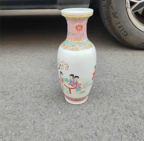 文革时期景德镇人物粉彩花瓶 七八十年代，老...