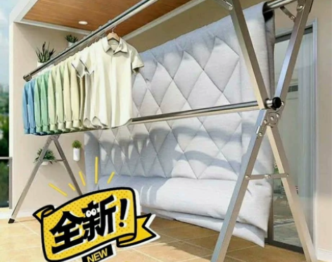 【顺丰包邮】折叠伸缩晾衣架不锈钢晾衣杆落地...