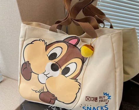 帆布包女大容量包包夏季2023新款卡通花栗...