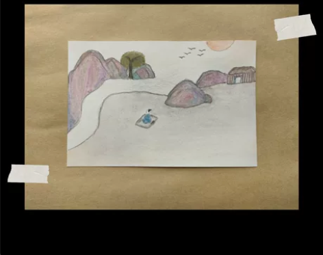 个人手绘作品 水彩画 家装民宿侘寂风摆件相...