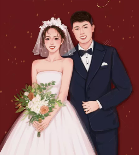 婚礼请柬    插画定制  摆台设计   ...