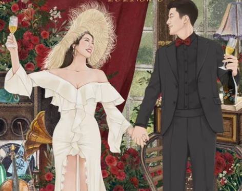 婚礼请柬设计 婚纱照婚礼请柬CTRO绘画写...