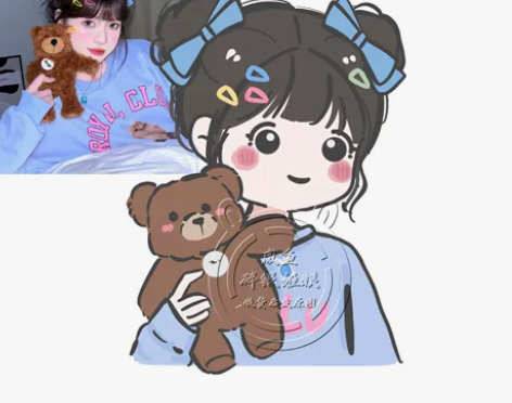 【拍一赠一～当天出图～】手绘头像定制情侣头...