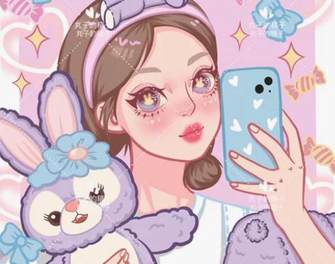 Q版鸭风手绘头像可爱卡通人物设计真人照片转...