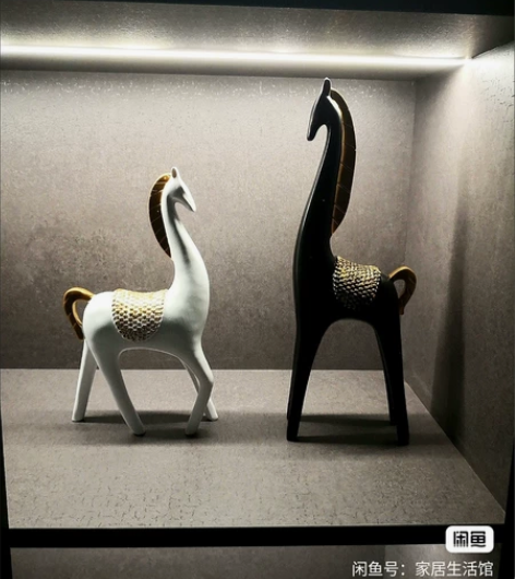 惊艳！老板样板间的北欧摆件家居饰品抽象马艺...