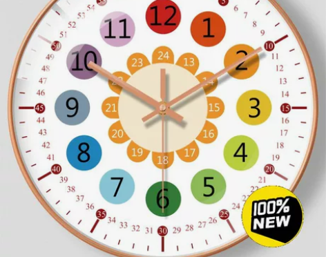 【全新包邮】早教学习静音挂钟客厅家用卧室钟...