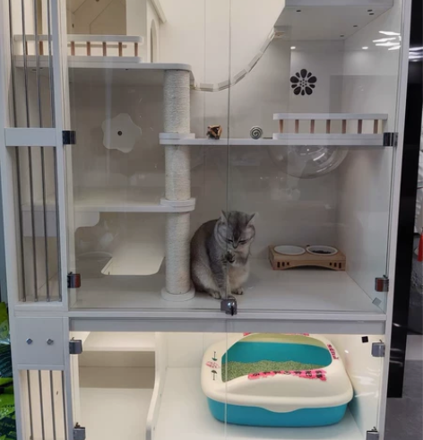 猫别墅实木猫笼超大自由空间猫公寓大型猫笼子...