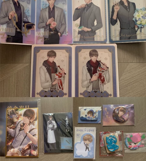 恋与制作人白起周边 基本都是全新，透卡无，...