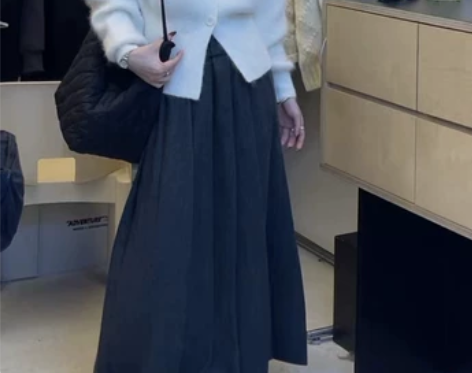 sanbara韩国23秋冬新款高腰显瘦a字...