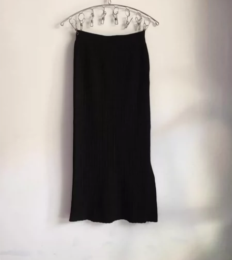 针织一步冬裙子中长款2023春秋季新款高腰...