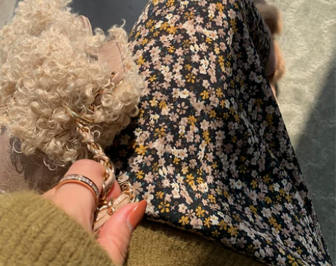 灯芯绒小雏菊碎花半身裙女春款秋款新款高腰鱼...