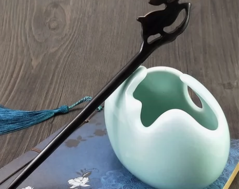 免费刻字「黑檀木发簪」古典汉服手工木簪子中...