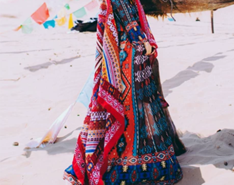 西域沙漠裙子异域风情服装西藏族云南旅游穿搭...