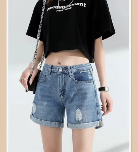 邮费 夏季薄款高腰小个子学生宽松显瘦短裤外...