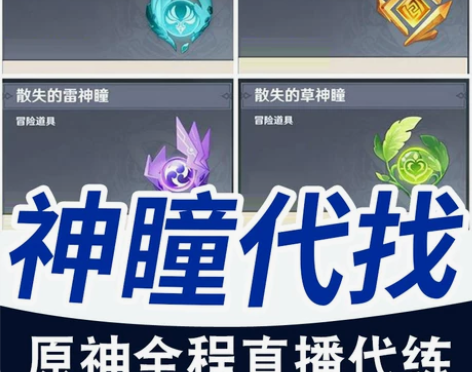 [直播]原神代肝代练找元神神瞳雷神瞳风神瞳...