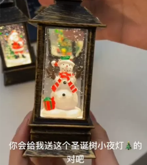圣诞节装饰品小夜灯雪花小风灯圣诞氛围灯创意...