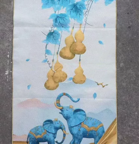 (转让，急用钱) 高价买的大象山水画织锦绣...