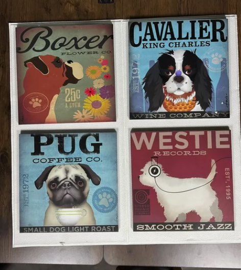 欧美狗狗超萌无框装饰画儿童房可爱简约挂画壁...