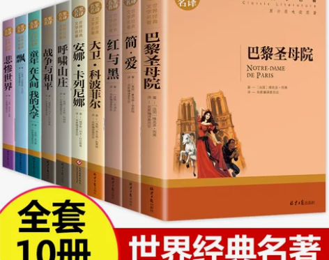 世界十大名著全套10册 简爱书籍 巴黎圣母...