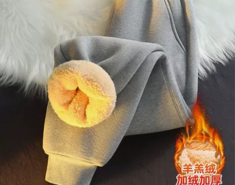 羊羔绒裤子男士秋冬季新款加绒加厚抗寒裤子大...