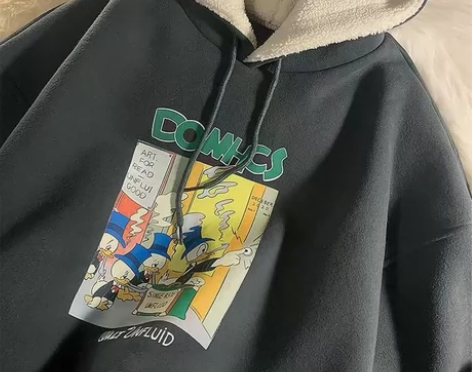 港风ins卫衣男女连帽宽松春秋冬加绒加厚款...