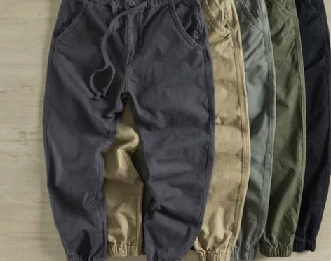 工装裤男休闲日系束脚潮流运动裤九分百搭网红...