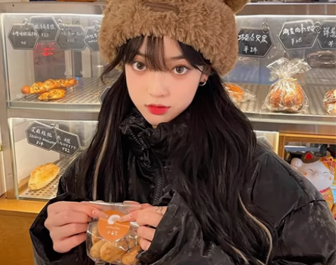 可爱小熊毛绒绒针织毛线帽子女秋冬季加厚保暖...