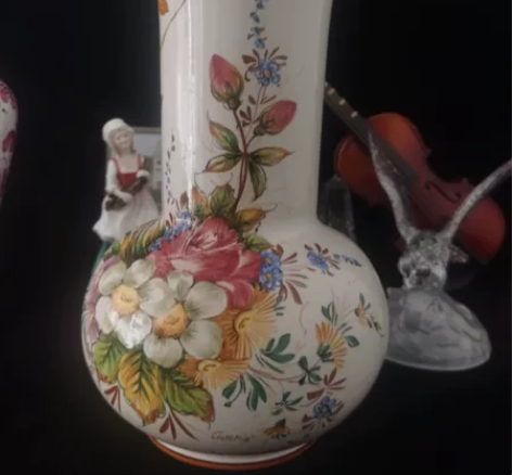 西洋古董意大利德鲁塔花瓶 花瓶为老物件，艺...