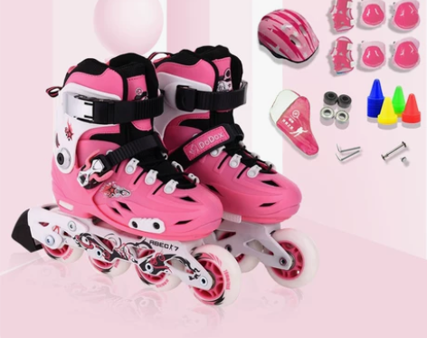 溜冰鞋儿童全套装旱冰轮滑鞋初学者男童女童专...