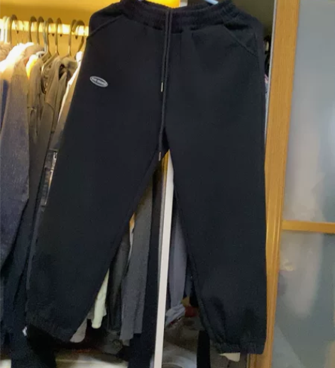 秋冬加绒小个子/大女童 黑色 束脚松紧系带...