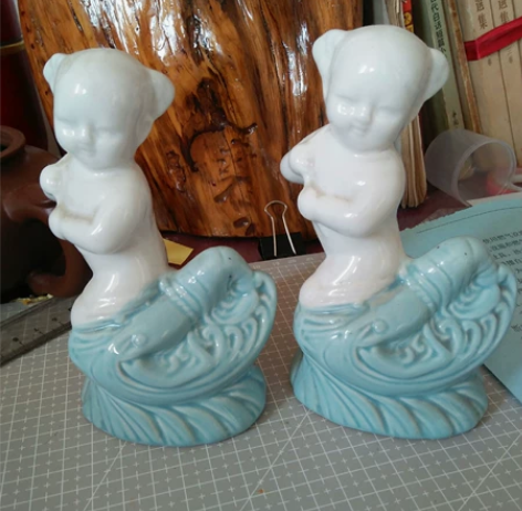 七八十年代的人物陶瓷摆件，完好艺术品。 感...