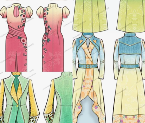 服装效果图款式图绘制 电脑ai+ps绘制 ...