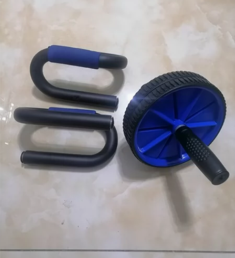 俯卧撑架和健腹轮一套，没用几回，仅限自提。...