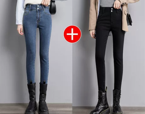 高腰牛仔裤女秋装2021年新款春秋季显瘦百...