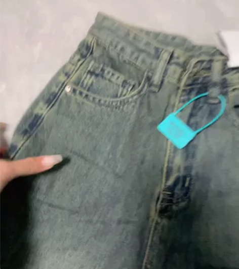 阔腿牛仔裤女新款复古水洗高腰宽松直筒拖地裤...