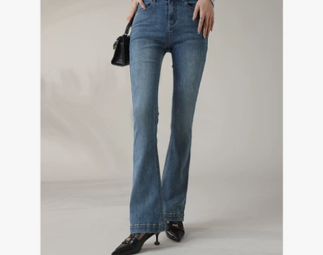 梅子熟了【港味喇叭裤】高腰微喇牛仔裤通勤深...