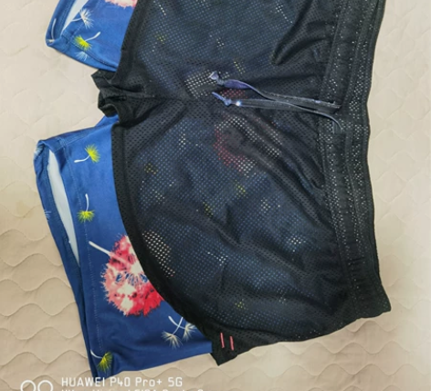 全新速干衣短裤弹力十足，蓝色3xl，玫红2...