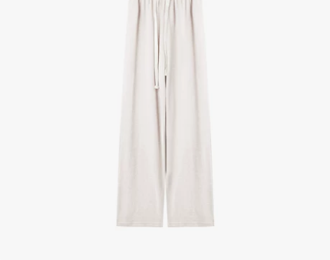 休闲裤女宽松百搭运动裤高腰抽绳阔腿裤春季垂...