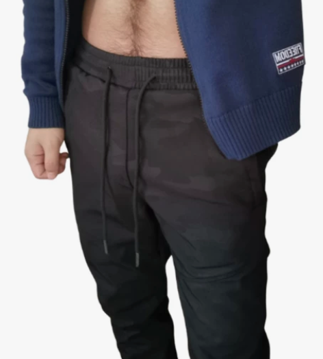 黑色运动长裤 迷彩暗纹，黑色，尺码XL[3...