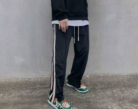 SUMMER X 王源同款织带条纹运动直筒...