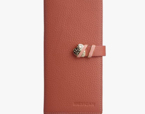 稻草人女士牛皮钱包 女韩版时尚长款钱夹 镶...