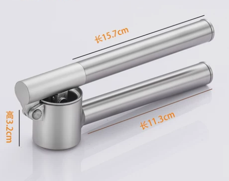 加长304不锈钢压蒜器 长柄挤蒜器蒜泥器剥...