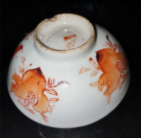 清末同治款寿桃盘子，也不清楚是个盖子包浆完...