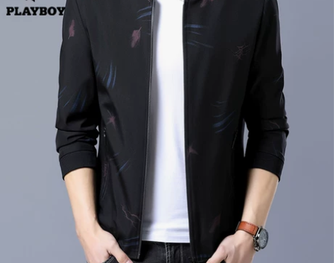 花花公子2023春秋季新款男士夹克外套男棒...