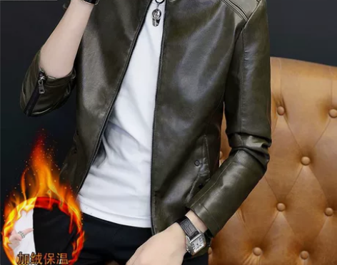 啄木鸟男士皮衣外套新款加绒皮夹克男潮流韩版...