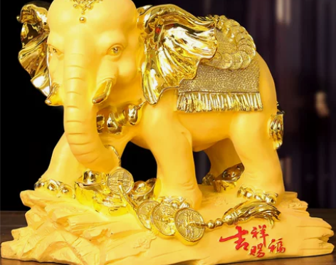 酒柜摆件 酒柜酒架招财大象一对家居玄关电视...