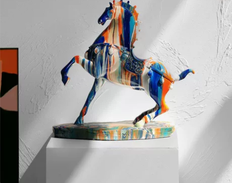 北欧艺术现代马摆件创意轻奢客厅电视柜玄关酒...