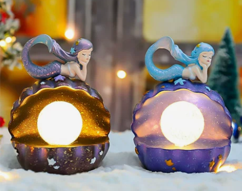 美人鱼创意模型小夜灯生日礼物摆件女孩卧室床...